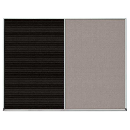 United Visual Products Single Door Radius Corkboard, 18"x24", Bla, UV7000RC-BLACK-RUBBER UV7000RC-BLACK-RUBBER